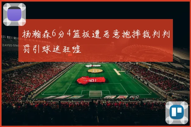杨瀚森6分4篮板遭恶意抱摔裁判判罚引球迷狂嘘